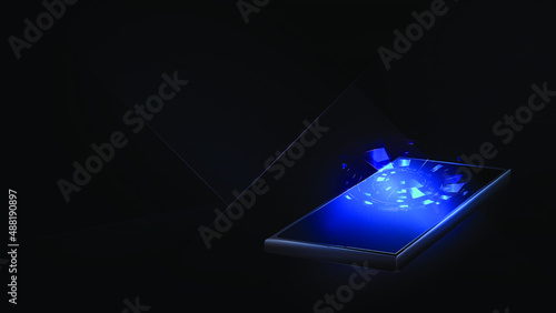 this is Iot technology background and futuristic and connection data device and phone connection