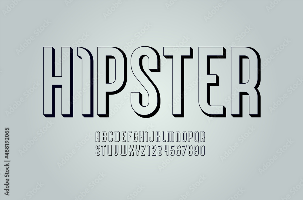 Simple font, alphabet condensed, letters and numbers made lines style Simple font, alphabet condensed, letters and numbers made lines style