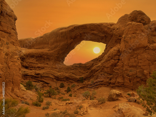 The USA Southwest Arches National Parks are located in eastern Utah