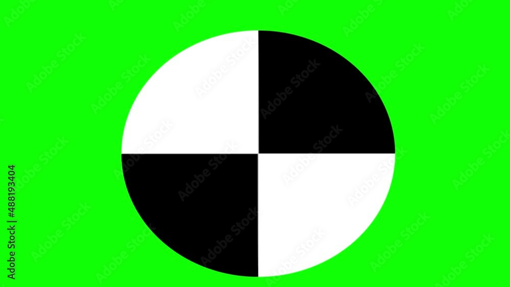 circle with black and white patterns on a green background. seamless loop video.elements of advertising. circle with black and white patterns on a green background. seamless loop video.elements of advertising.