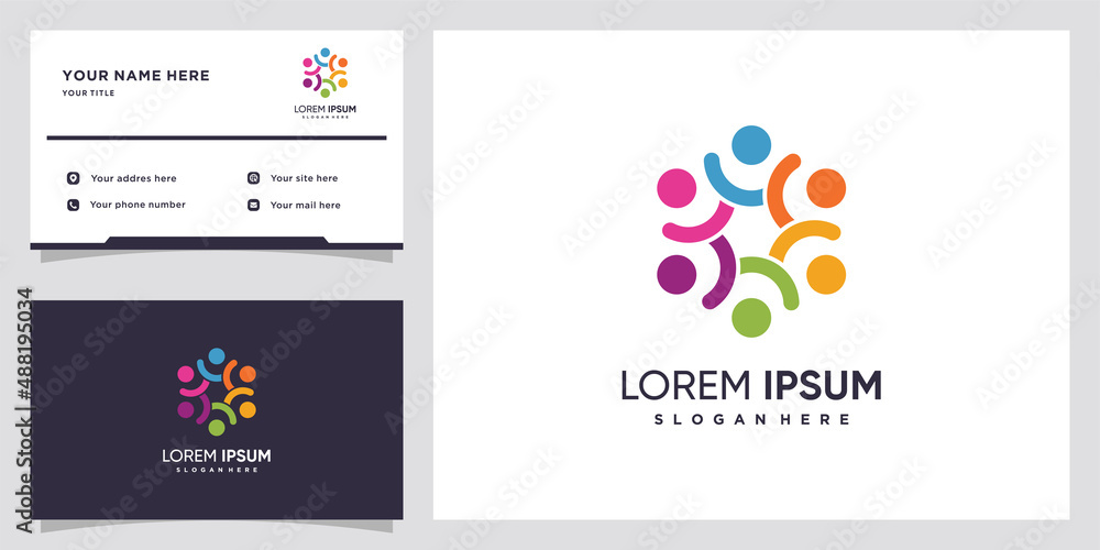 Community icon logo design with style and creative conncept