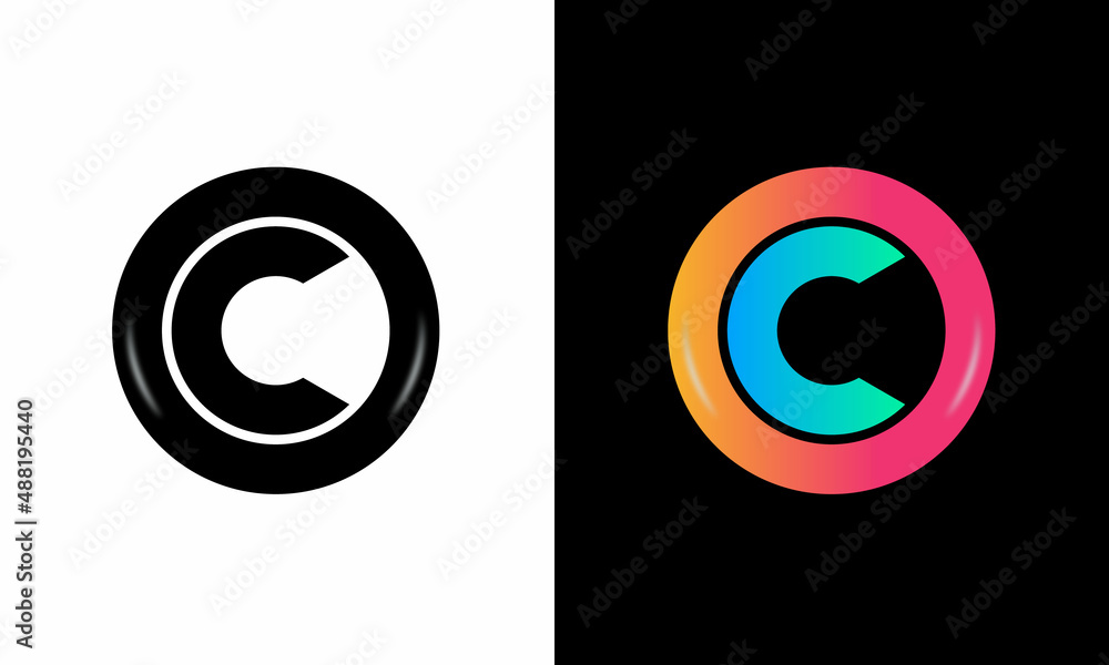 initial letter logo C inside circle shape, OC, CO, C inside O rounded upper case black monogram initial letter logo C inside circle shape, OC, CO, C inside O rounded upper case black monogram