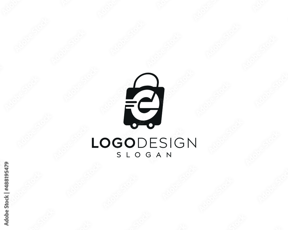 Abstract letter e gift bag logo design, letter e icon, letter e vector logo design, gift bag logo design, marketing bag, shopping bag logo design Abstract letter e gift bag logo design, letter e icon, letter e vector logo design, gift bag logo design, marketing bag, shopping bag logo design