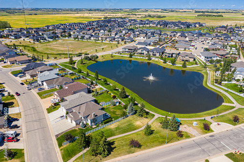 Aerial view of Warman, Saskatchewan on the Canadian Prairies