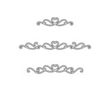 ハートモチーフのシンプルな線のティアラ風装飾のベクター素材セット