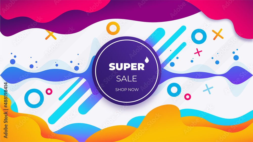 Web colorfull banner for shopping and bussines super sale shop now