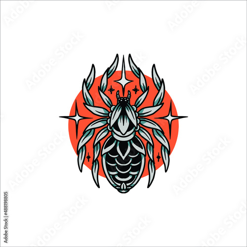 oldschool spider cartoon vector design
