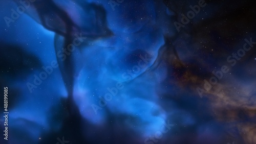 colorful space background with stars  nebula gas cloud in deep outer space  science fiction illustrarion 3d illustration 