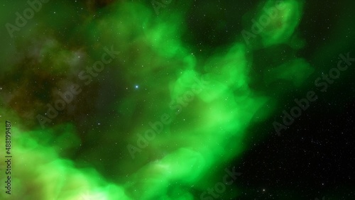 colorful space background with stars, nebula gas cloud in deep outer space, science fiction illustrarion 3d illustration 