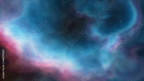 colorful space background with stars  nebula gas cloud in deep outer space  science fiction illustrarion 3d illustration 