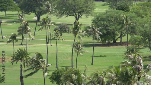 Golf field in tropics in 4k slow motion 60fps photo