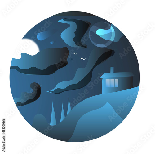  landscape with the moon.