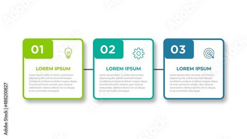 Timeline infographic design with circle for business template. Vector 3 steps.