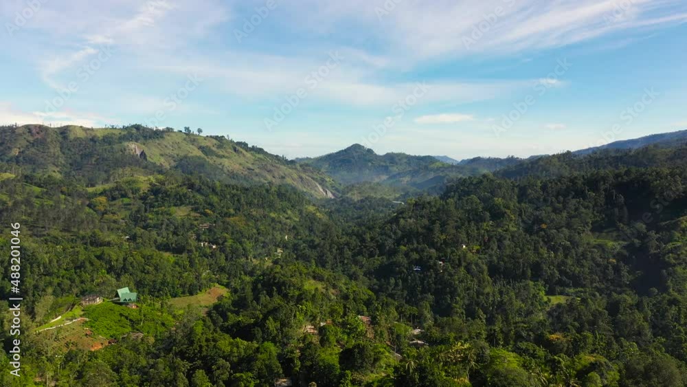 Rural area in the mountains among tea plantations and agricultural lands. Ella, Sri Lanka. Rural area in the mountains among tea plantations and agricultural lands. Ella, Sri Lanka.
