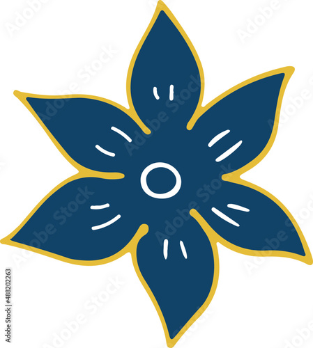 Abstract blue flower,  decorative lily