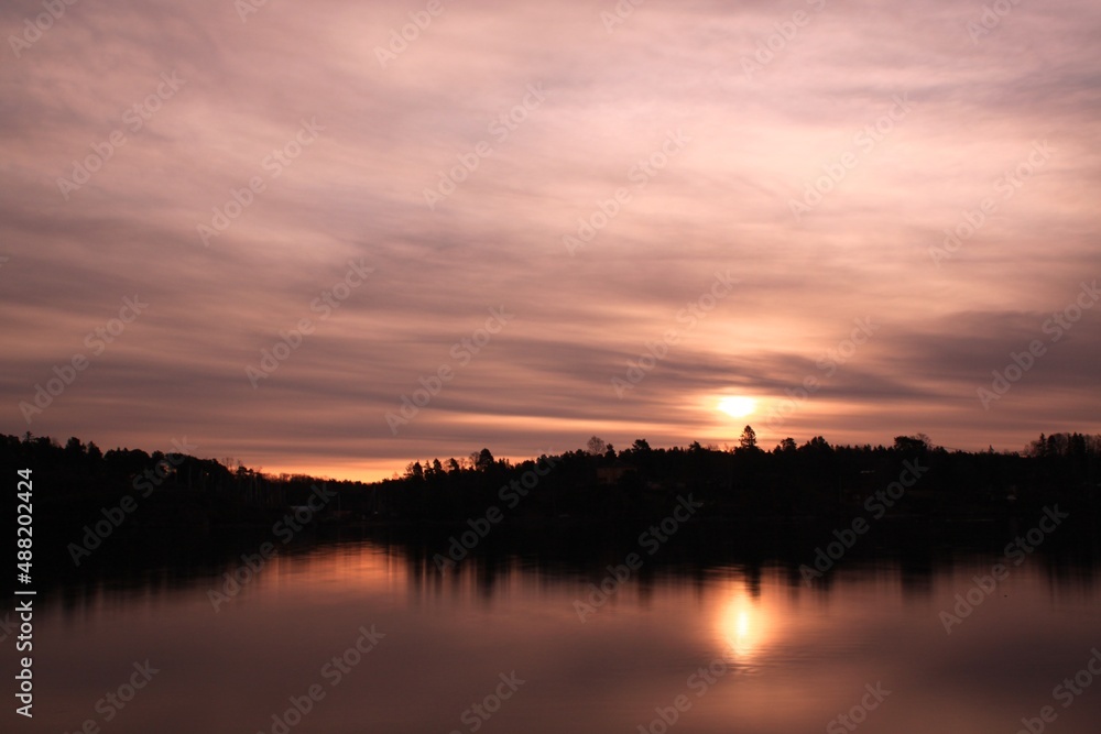 reflection of the rising sun in the water - Lysaker reflection of the rising sun in the water - Lysaker