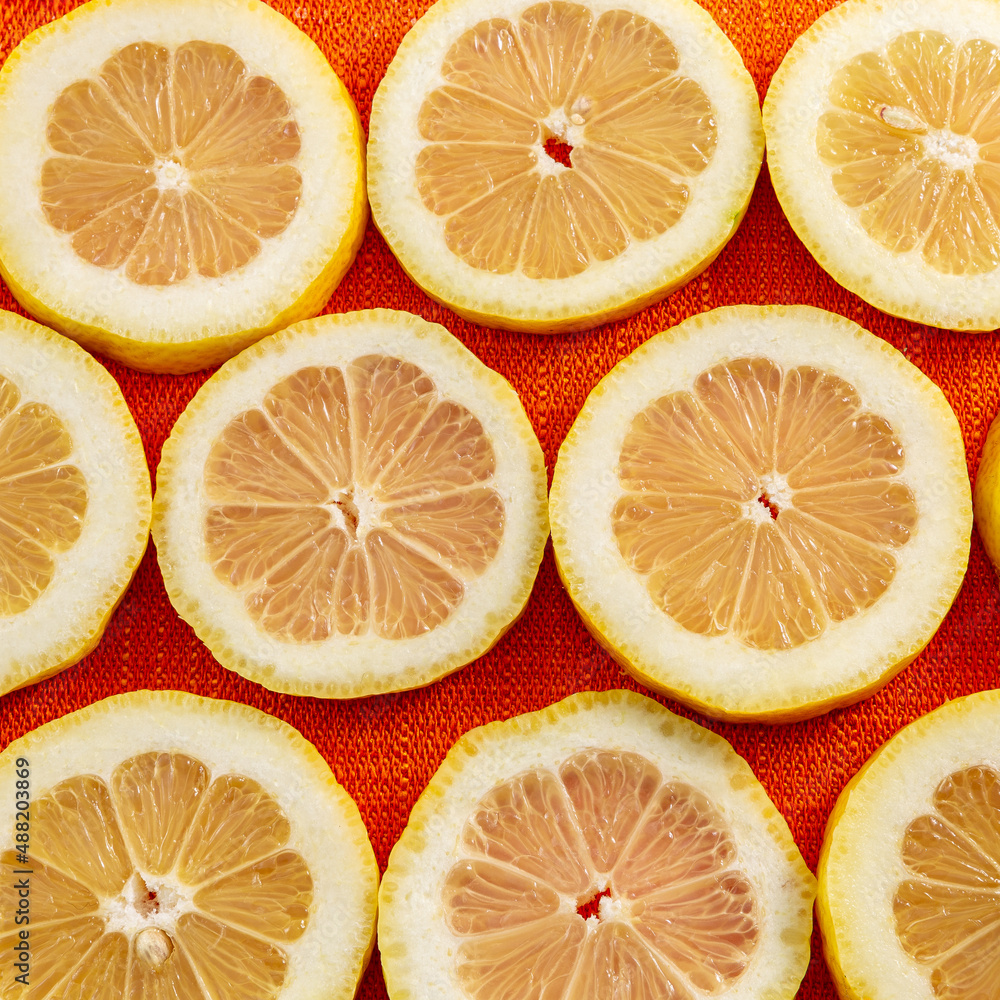 Many fresh juicy lemon slices Many fresh juicy lemon slices