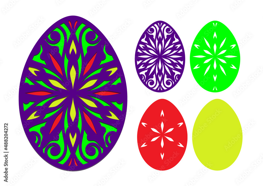 Volumetric multi-layer craft of an Easter egg with a mandala pattern Volumetric multi-layer craft of an Easter egg with a mandala pattern