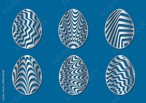 Optical striped pattern for decorating Easter eggs. Files to cut