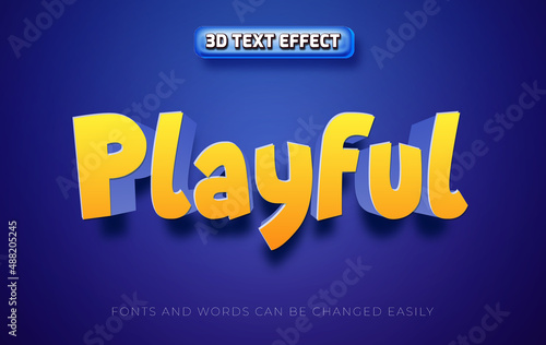Playful 3d editable text effect style