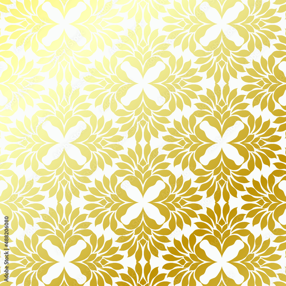 Abstract flower vector pattern, repeating abstract flower in Thai or Chinses styles. Pattern is clean for fabric, wallpaper, printing. Pattern is on swatches panel