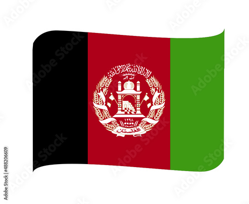 Afghanistan Flag National Europe Emblem Ribbon Icon Vector Illustration Abstract Design Element