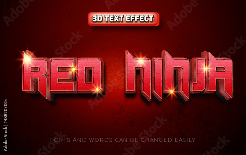 Red ninja editable text style effect