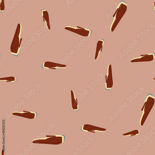 Clippers seamless pattern on. Vintage barber shops elements in doodle style.