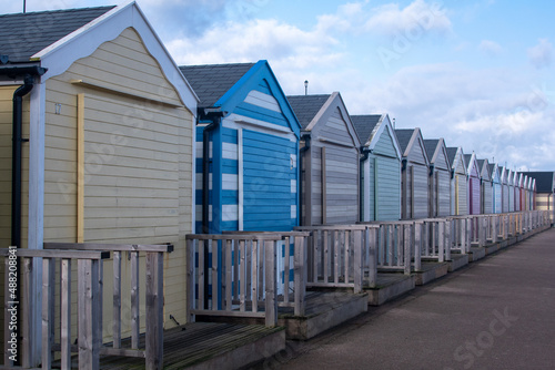 Beach huts on the promenade at Gorleston-on-sea in Norfolk, UK © Christopher Keeley
