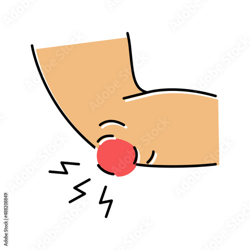 bursitis disease color icon vector illustration