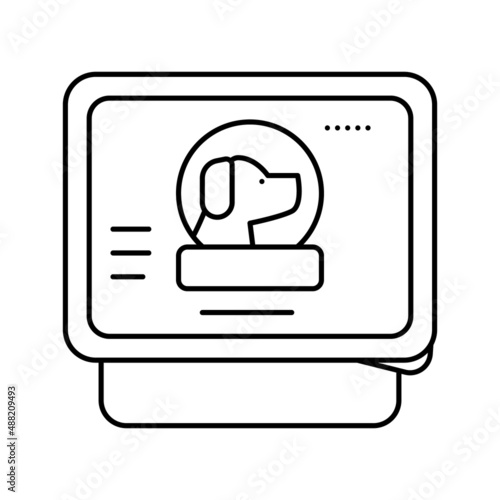 preserves food dog line icon vector illustration