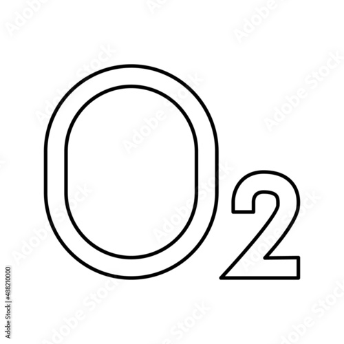 o2 oxygen line icon vector illustration