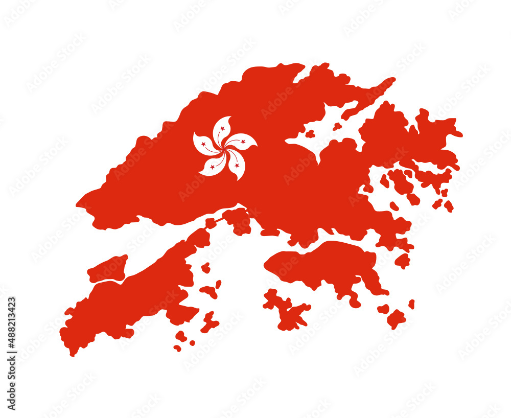 Hong Kong Flag National Asia Emblem Map Icon Vector Illustration Abstract Design Element Hong Kong Flag National Asia Emblem Map Icon Vector Illustration Abstract Design Element