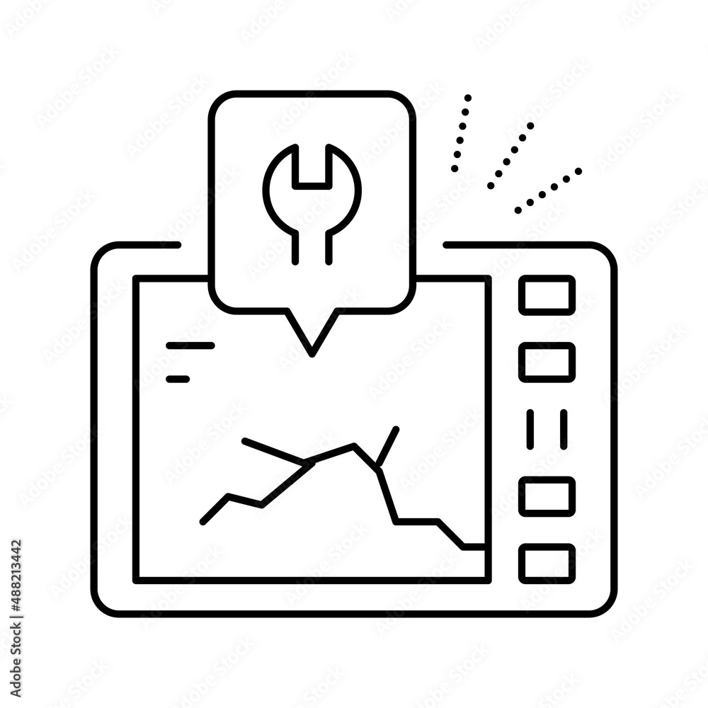 electronic gadget repair line icon vector illustration electronic gadget repair line icon vector illustration