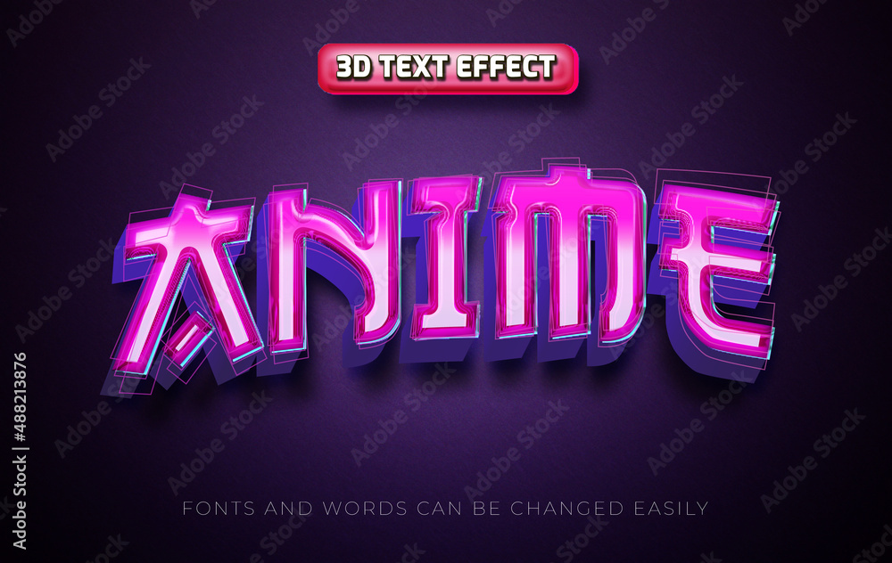 Fototapeta premium Anime 3d editable text effect style