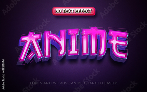 Anime 3d editable text effect style