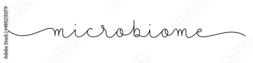 MICROBIOME black vector monoline calligraphy banner with swashes