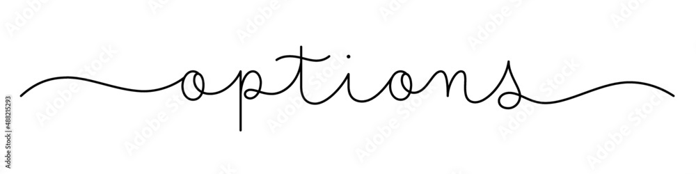 OPTIONS black vector monoline calligraphy banner with swashes OPTIONS black vector monoline calligraphy banner with swashes