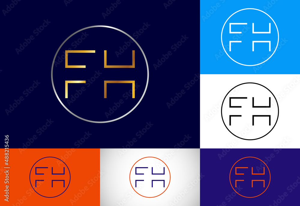 Initial Monogram Letter F H Logo Design Vector Template. FH Letter Logo Design Initial Monogram Letter F H Logo Design Vector Template. FH Letter Logo Design