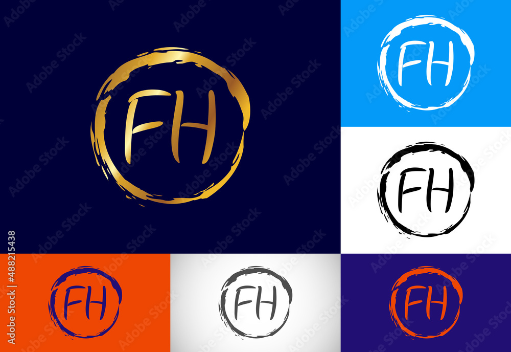 Initial Monogram Letter F H Logo Design Vector Template. FH Letter Logo Design Initial Monogram Letter F H Logo Design Vector Template. FH Letter Logo Design