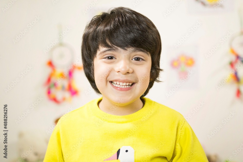 Young Indian kids smiling on the camera, Cute Indian kid, 7 years old