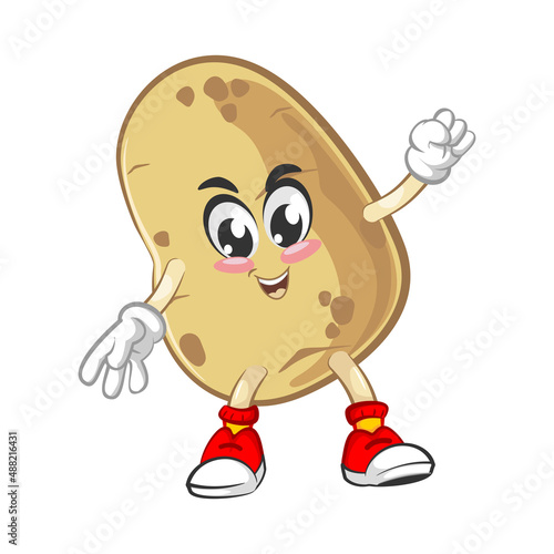 excited cute mascot of potato illustration vector