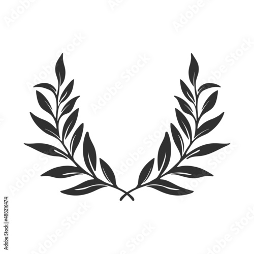 Laurel wreath. Vector emblem depicting an award.