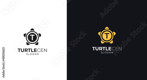 Bitcoin logo concept, currency, crypto currency,  digital money style turtle abstract illustration