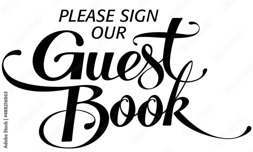 Guest Book - custom calligraphy text Guest Book - custom calligraphy text