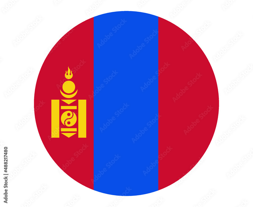 Obraz premium Mongolia Flag National Asia Emblem Icon Vector Illustration Abstract Design Element