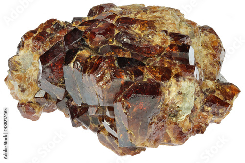 hessonite from Brazil isolated on white background photo