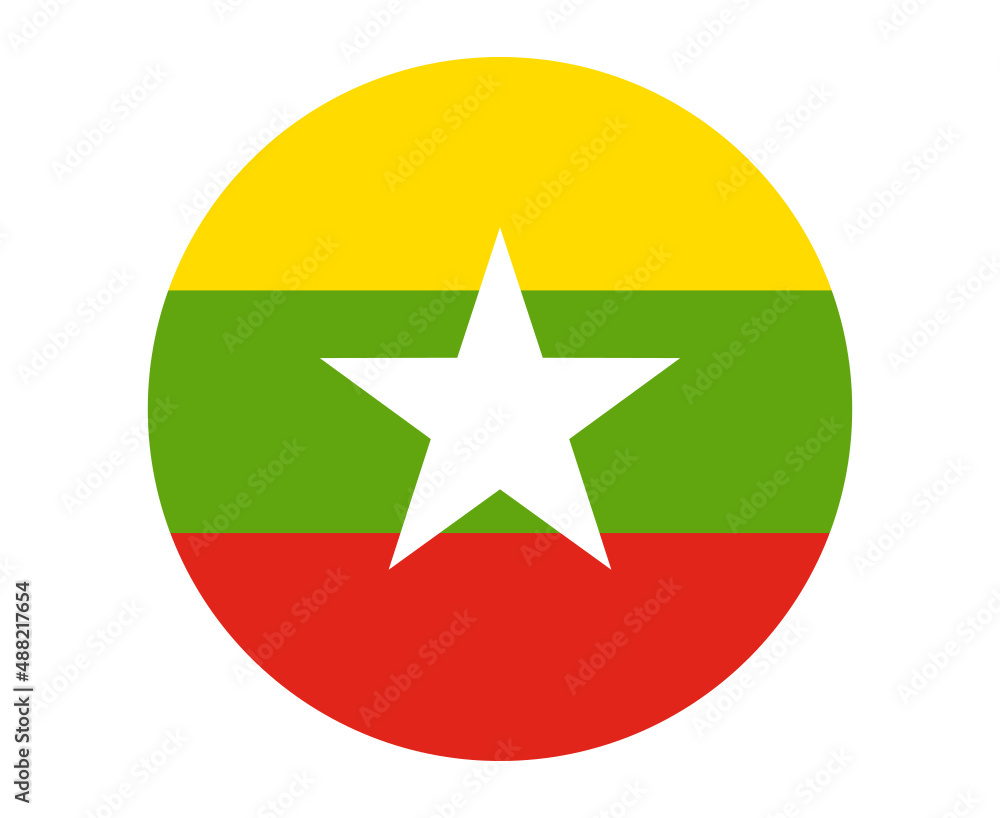 Myanmar Flag National Asia Emblem Icon Vector Illustration Abstract Design Element Myanmar Flag National Asia Emblem Icon Vector Illustration Abstract Design Element