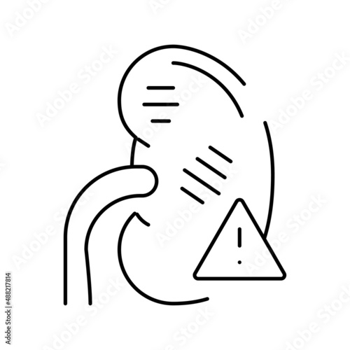 renal failure line icon vector illustration