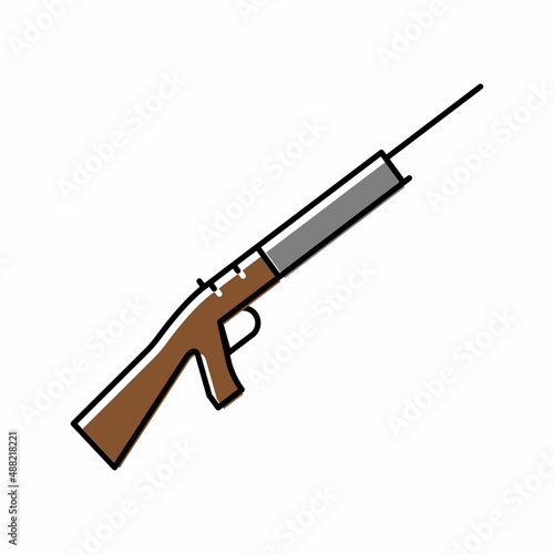 shotgun weapon color icon vector illustration